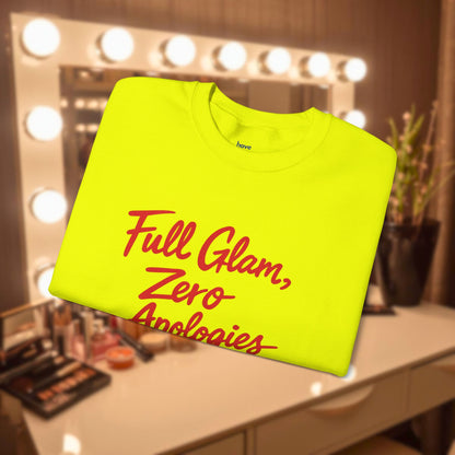 Full Glam, Zero Apologies | Unisex Graphic Crewneck Sweatshirt