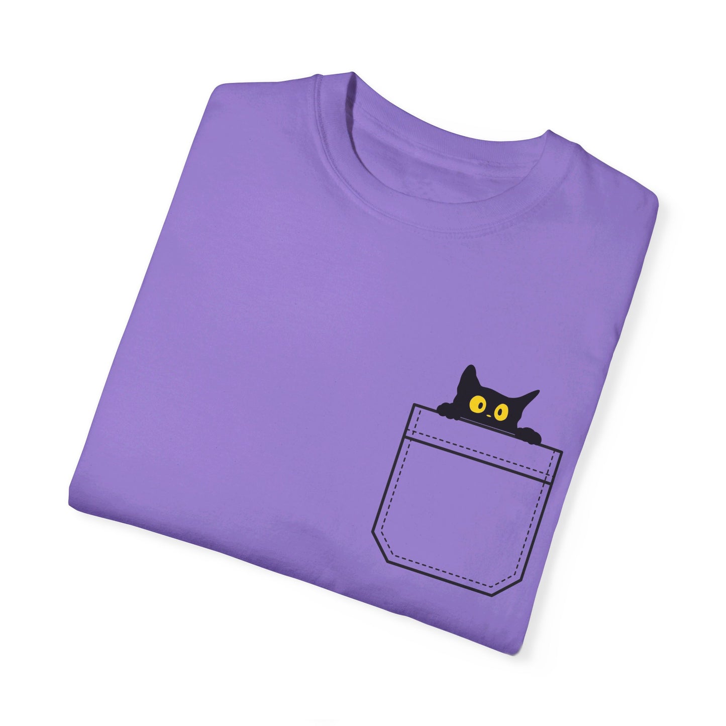 Pocket Cat T-Shirt | Unisex Garment-Dyed T-shirt