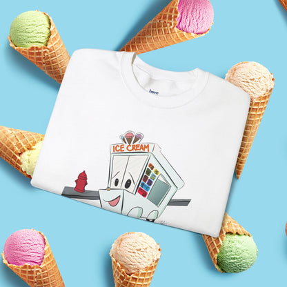 Sundae Driver | Unisex Heavy Blend™ Crewneck Sweatshirt - Sweatshirt | A quirky, joy-filled design from Have Fun Spread Joy.