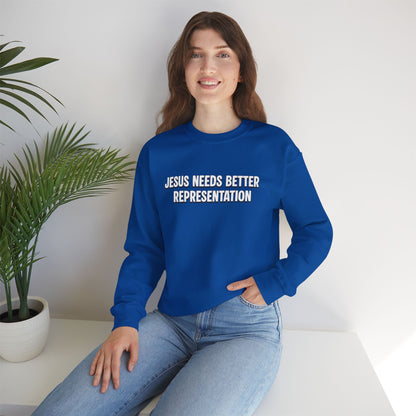 Jesus Needs Better Representation | Unisex Statement Crewneck Sweatshirt