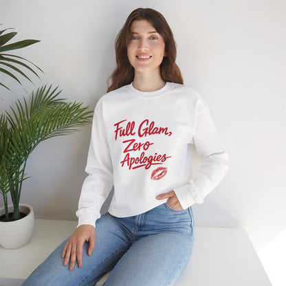 Full Glam, Zero Apologies | Unisex Graphic Crewneck Sweatshirt