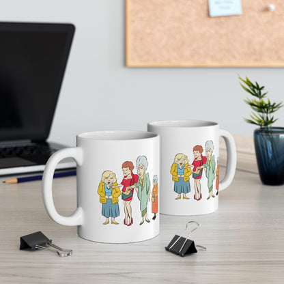 Golden Girls-inspired Illustrated Coffee or Tea Mug 11oz - Mug | A quirky, joy-filled design from Have Fun Spread Joy.