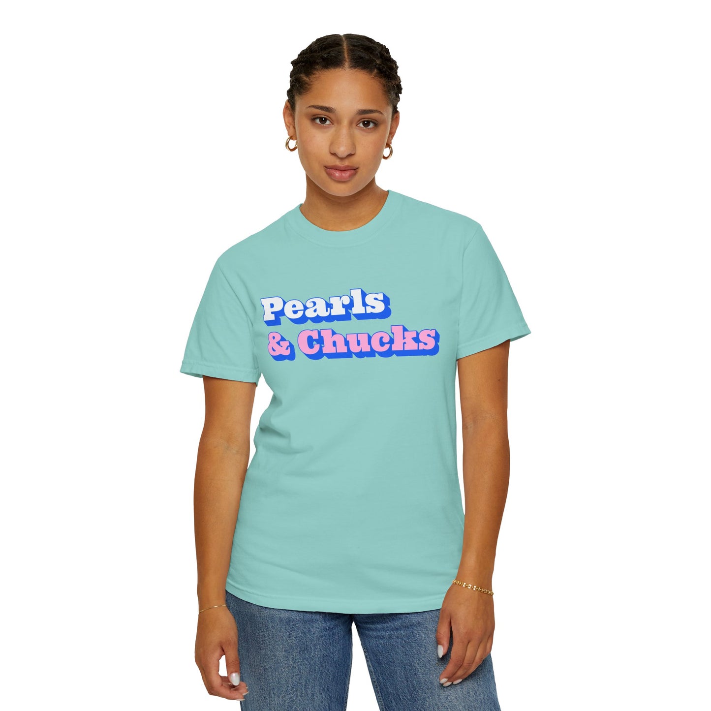 Pearls & Chucks General (Unisex Garment-Dyed T-shirt)