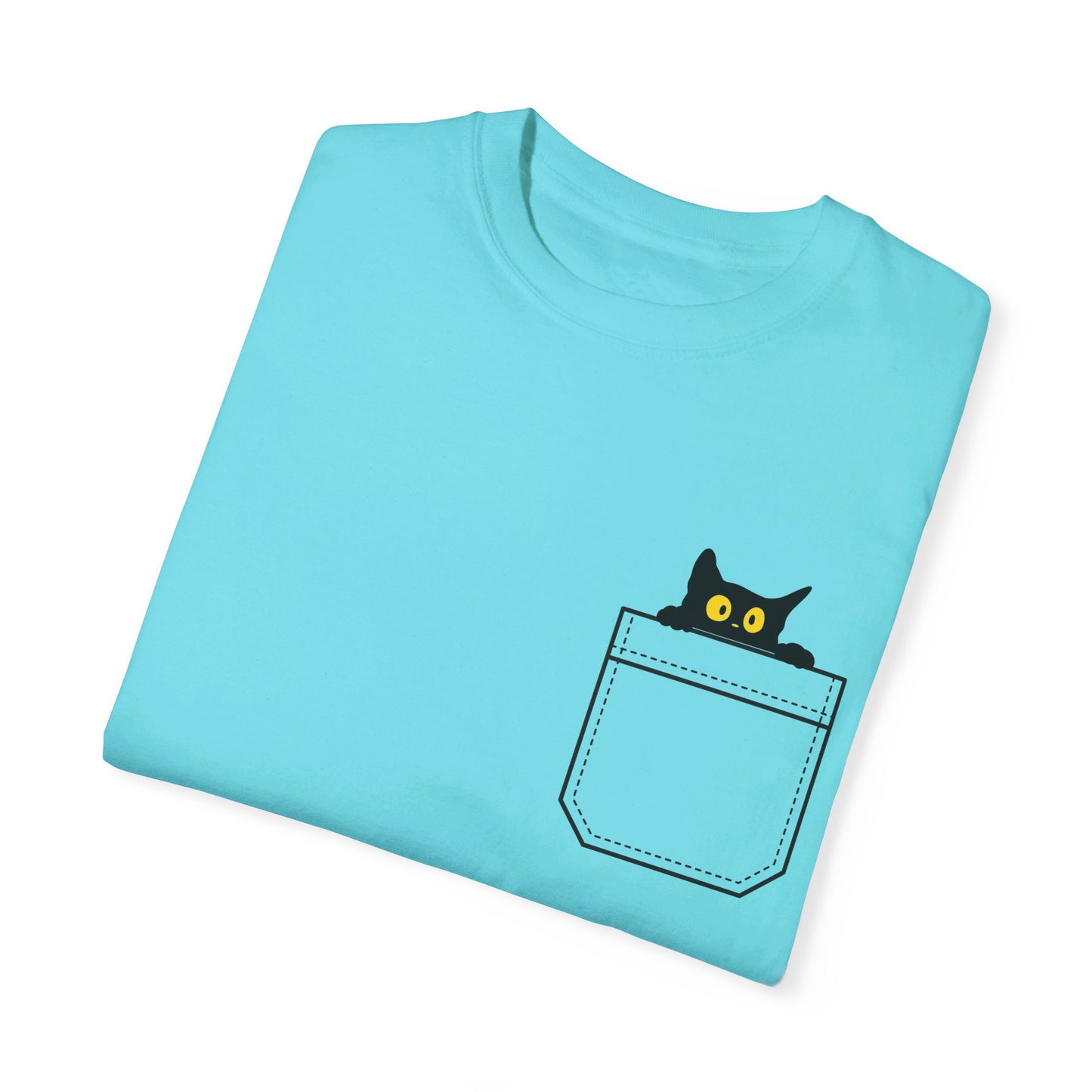 Pocket Cat T-Shirt | Unisex Garment-Dyed T-shirt