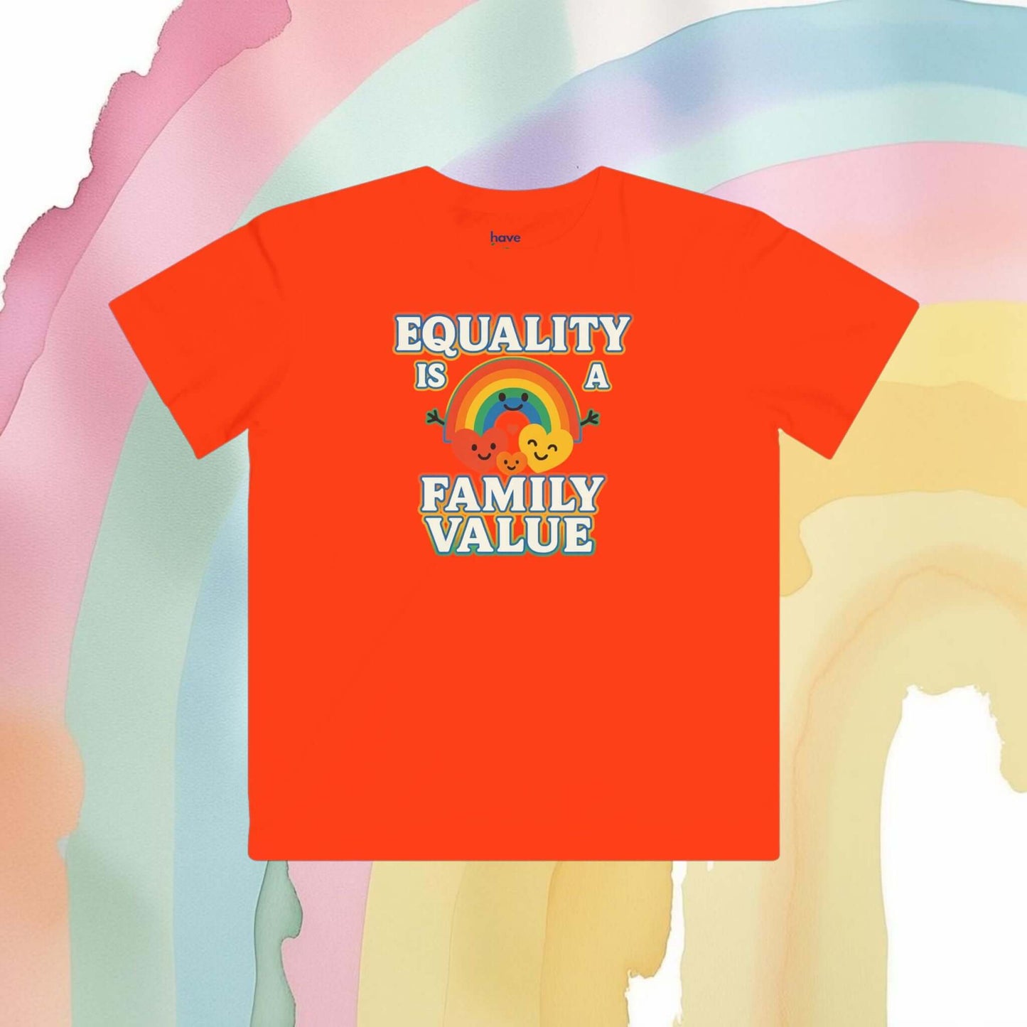 Equality Is a Family Value – Kids' Retro Rainbow Pride T-Shirt - Kids clothes | A quirky, joy-filled design from Have Fun Spread Joy.