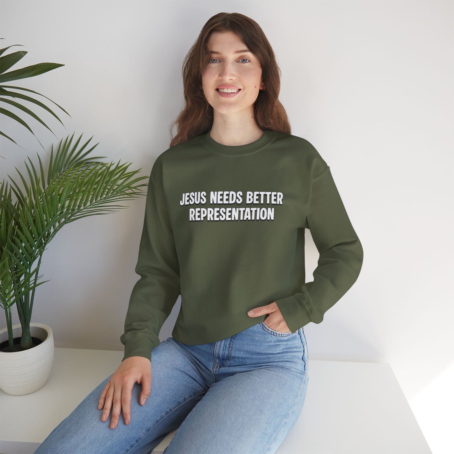 Jesus Needs Better Representation | Unisex Statement Crewneck Sweatshirt
