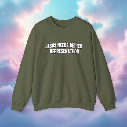 Jesus Needs Better Representation | Unisex Statement Crewneck Sweatshirt