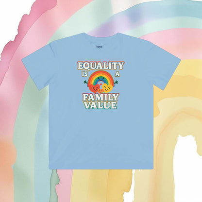Equality Is a Family Value – Kids' Retro Rainbow Pride T-Shirt - Kids clothes | A quirky, joy-filled design from Have Fun Spread Joy.