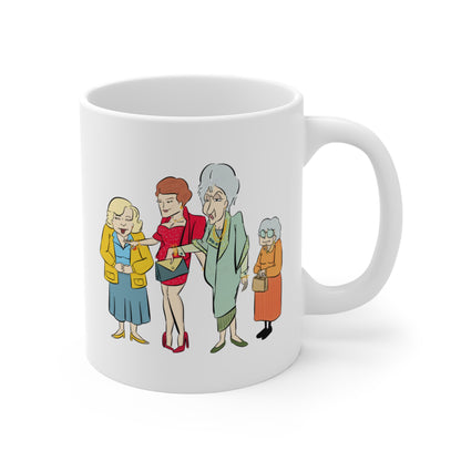 Golden Girls-inspired Illustrated Coffee or Tea Mug 11oz - Mug | A quirky, joy-filled design from Have Fun Spread Joy.