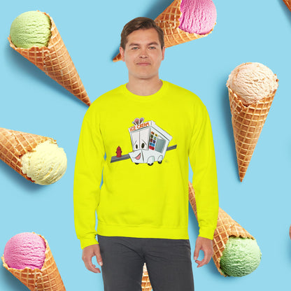 Sundae Driver | Unisex Heavy Blend™ Crewneck Sweatshirt - Sweatshirt | A quirky, joy-filled design from Have Fun Spread Joy.