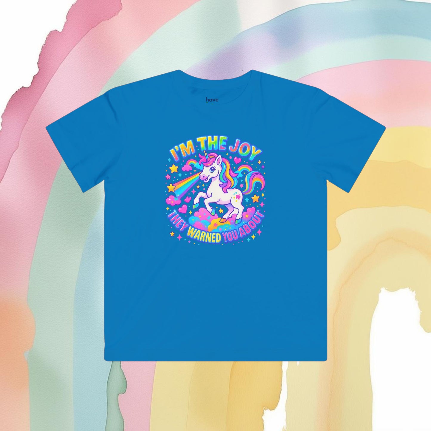 I’m the Joy They Warned You About – Kids' Retro Rainbow Pride T-Shirt