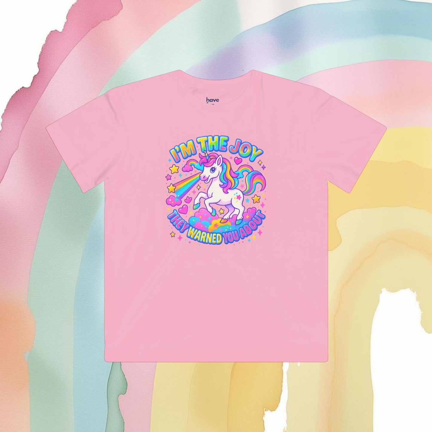 I’m the Joy They Warned You About – Kids' Retro Rainbow Pride T-Shirt