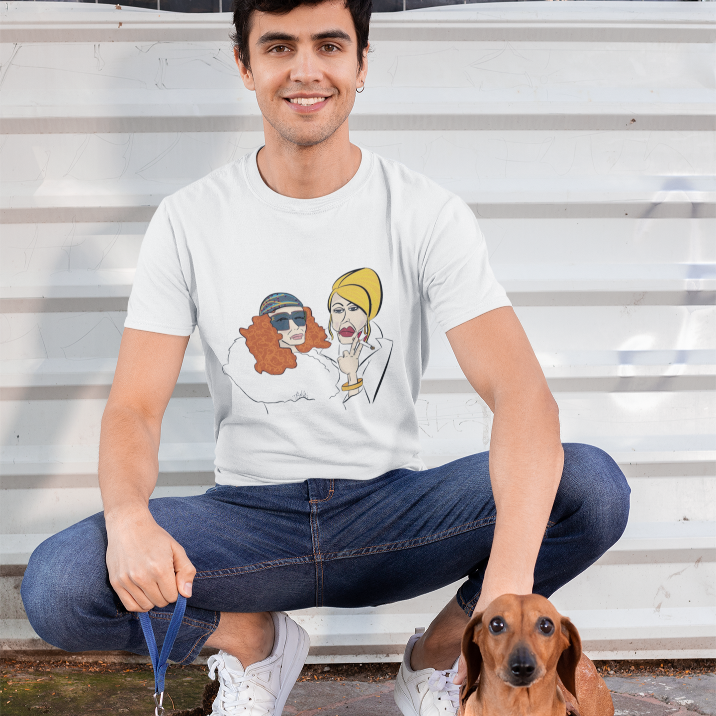 An Absolutely Fabulous Illustrated | Unisex Garment-Dyed T-shirt - T-Shirt | A quirky, joy-filled design from Have Fun Spread Joy.