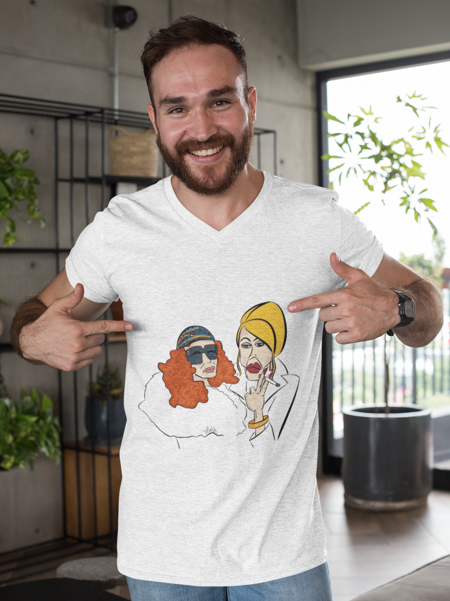 An Absolutely Fabulous Illustrated | Unisex Garment-Dyed T-shirt - T-Shirt | A quirky, joy-filled design from Have Fun Spread Joy.