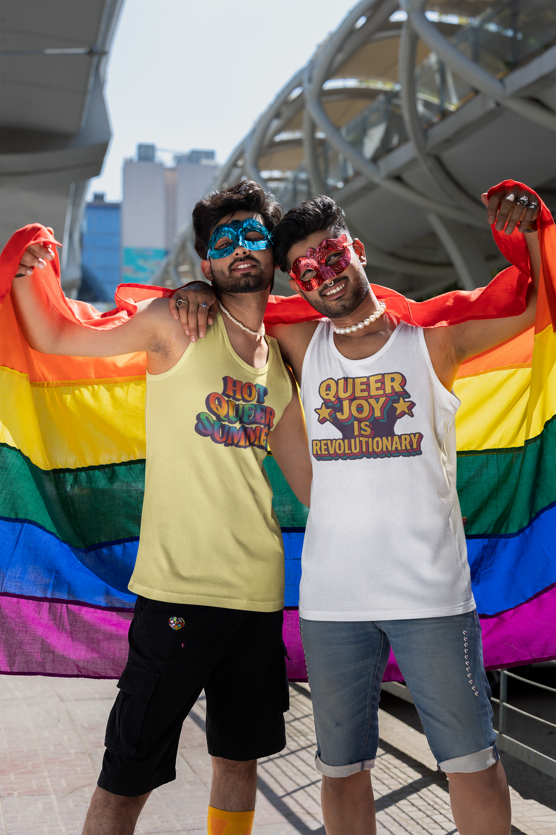 Hot Queer Summer Unisex Tank Top – LGBTQ+ Pride Clothing - Tank Top | A quirky, joy-filled design from Have Fun Spread Joy.