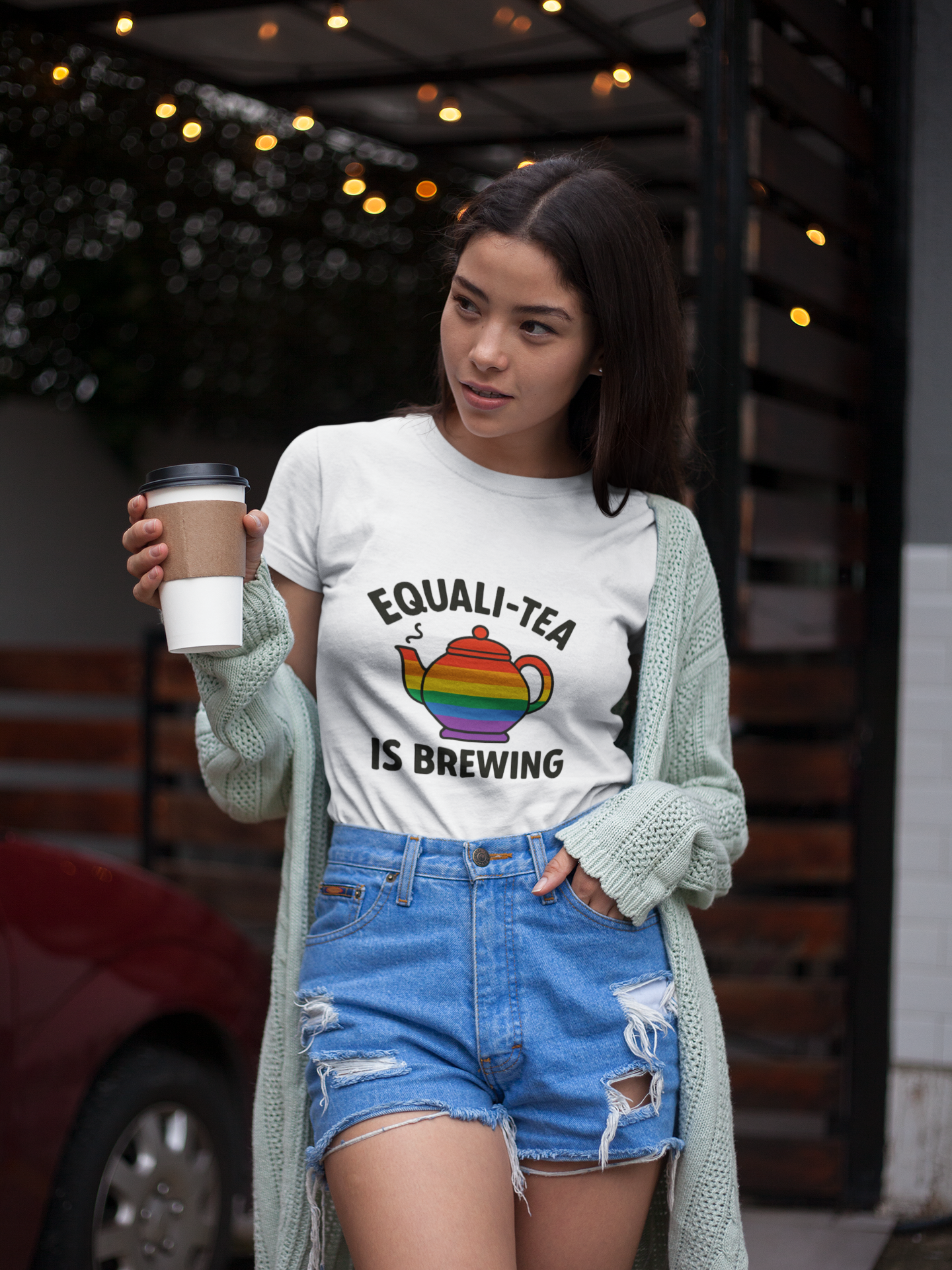 Equali-Tea Is Brewing Tee – Because the Tea Is Hot and the Looks Are Hotter - T-Shirt | A quirky, joy-filled design from Have Fun Spread Joy.