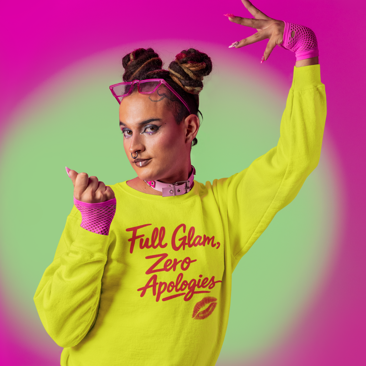 Full Glam, Zero Apologies | Unisex Graphic Crewneck Sweatshirt
