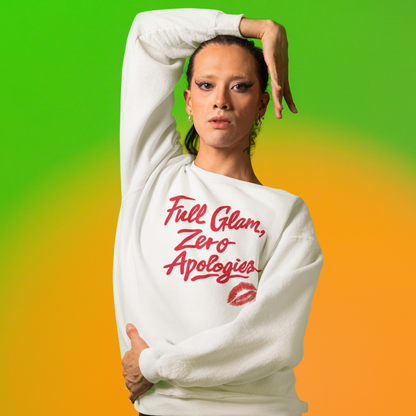 Full Glam, Zero Apologies | Unisex Graphic Crewneck Sweatshirt