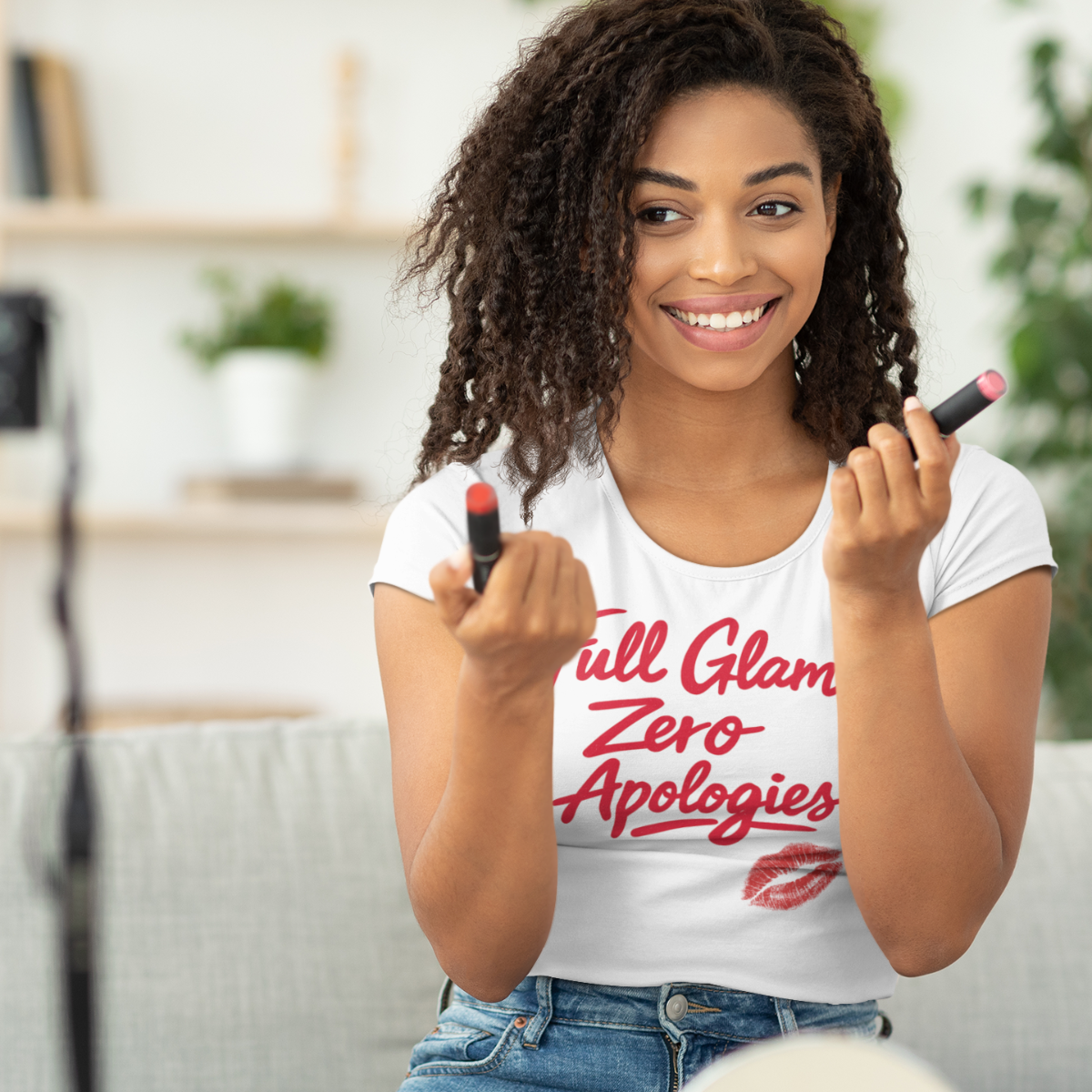 Full Glam, Zero Apologies | Unisex Graphic Crewneck T-Shirt