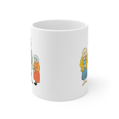 Golden Girls-inspired Illustrated Coffee or Tea Mug 11oz - Mug | A quirky, joy-filled design from Have Fun Spread Joy.