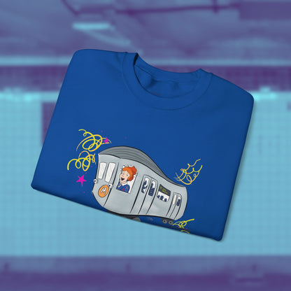 Your Magical Commute | Unisex Heavy Blend™ Crewneck Sweatshirt - Sweatshirt | A quirky, joy-filled design from Have Fun Spread Joy.