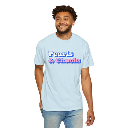 Pearls & Chucks General (Unisex Garment-Dyed T-shirt) - T-Shirt | A quirky, joy-filled design from Have Fun Spread Joy.