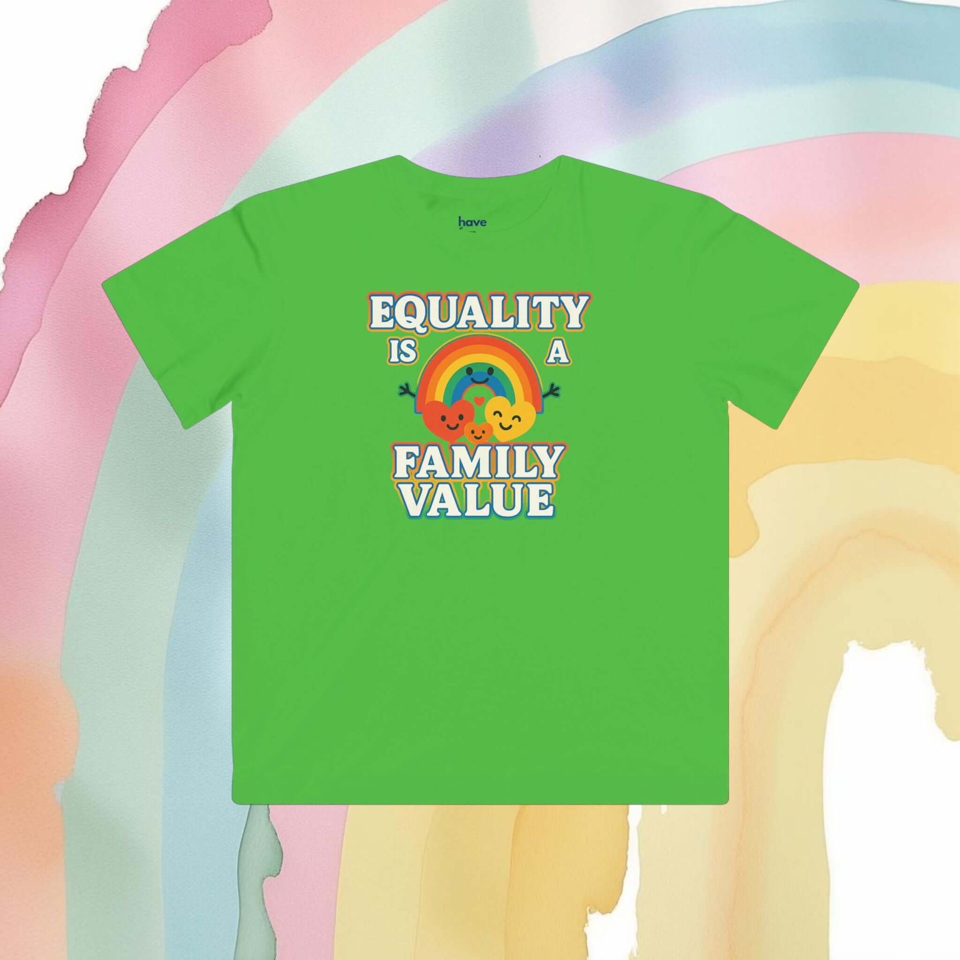 Equality Is a Family Value – Kids' Retro Rainbow Pride T-Shirt - Kids clothes | A quirky, joy-filled design from Have Fun Spread Joy.