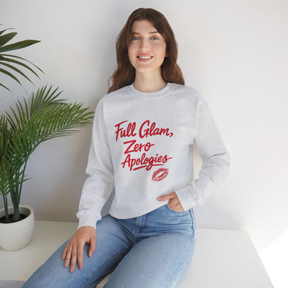 Full Glam, Zero Apologies | Unisex Graphic Crewneck Sweatshirt