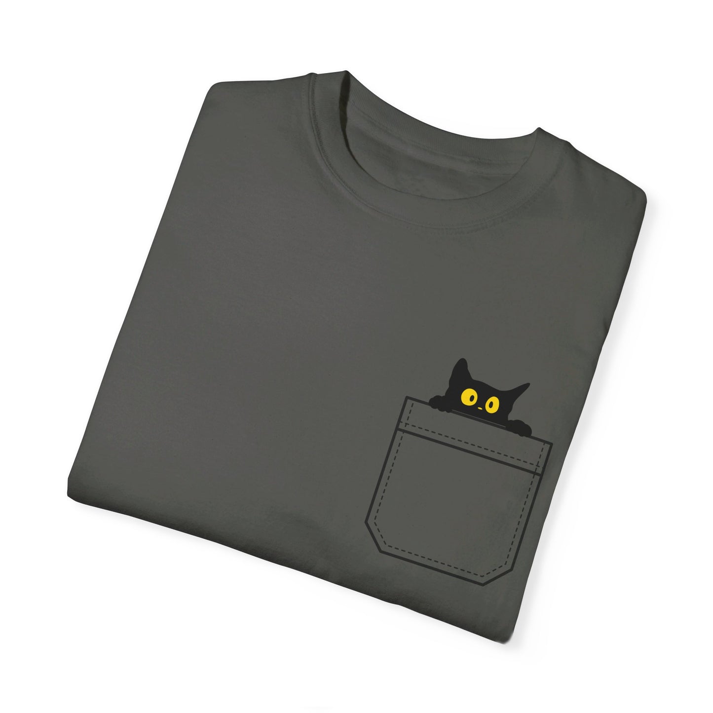 Pocket Cat T-Shirt | Unisex Garment-Dyed T-shirt