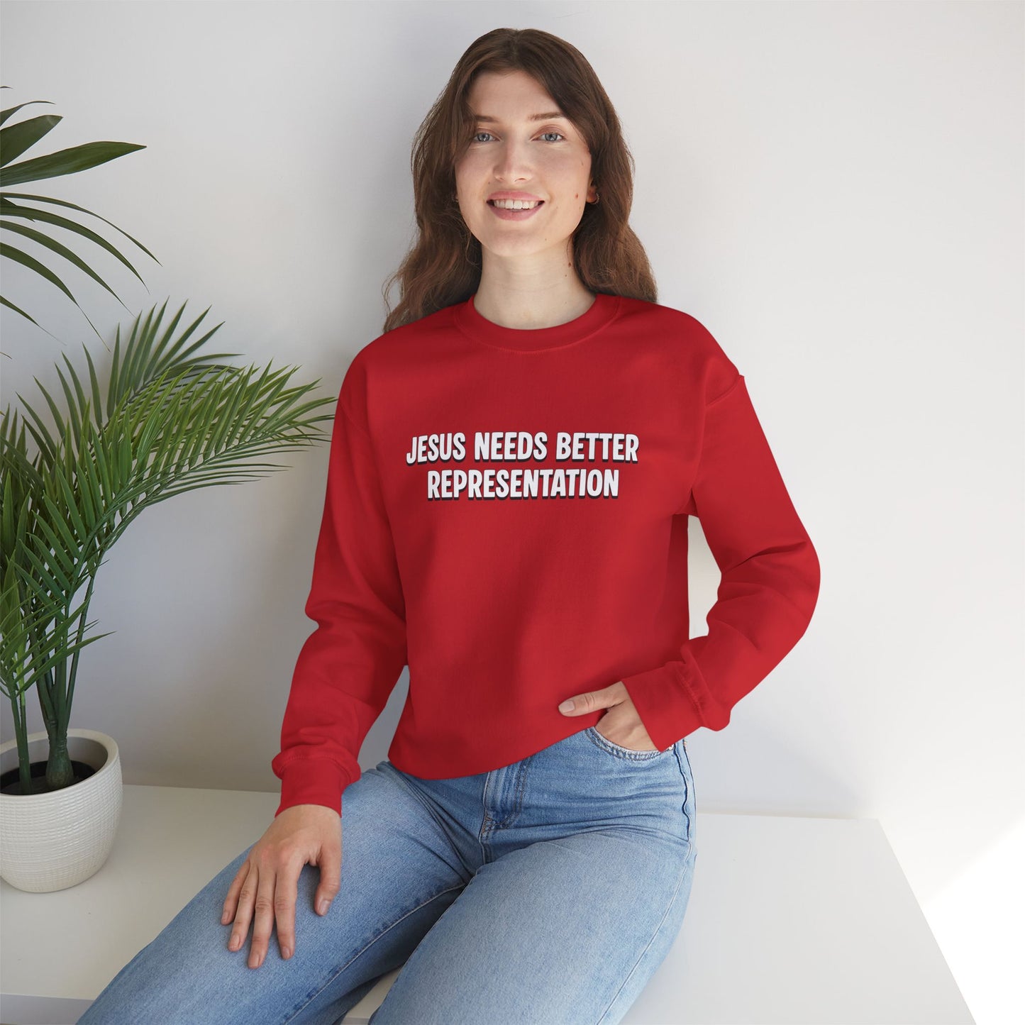 Jesus Needs Better Representation | Unisex Statement Crewneck Sweatshirt