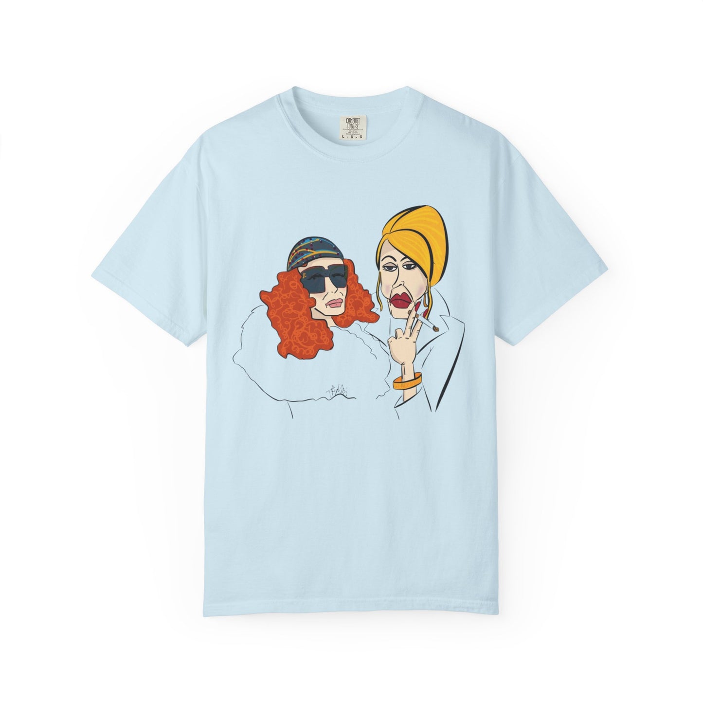 An Absolutely Fabulous Illustrated | Unisex Garment-Dyed T-shirt - T-Shirt | A quirky, joy-filled design from Have Fun Spread Joy.