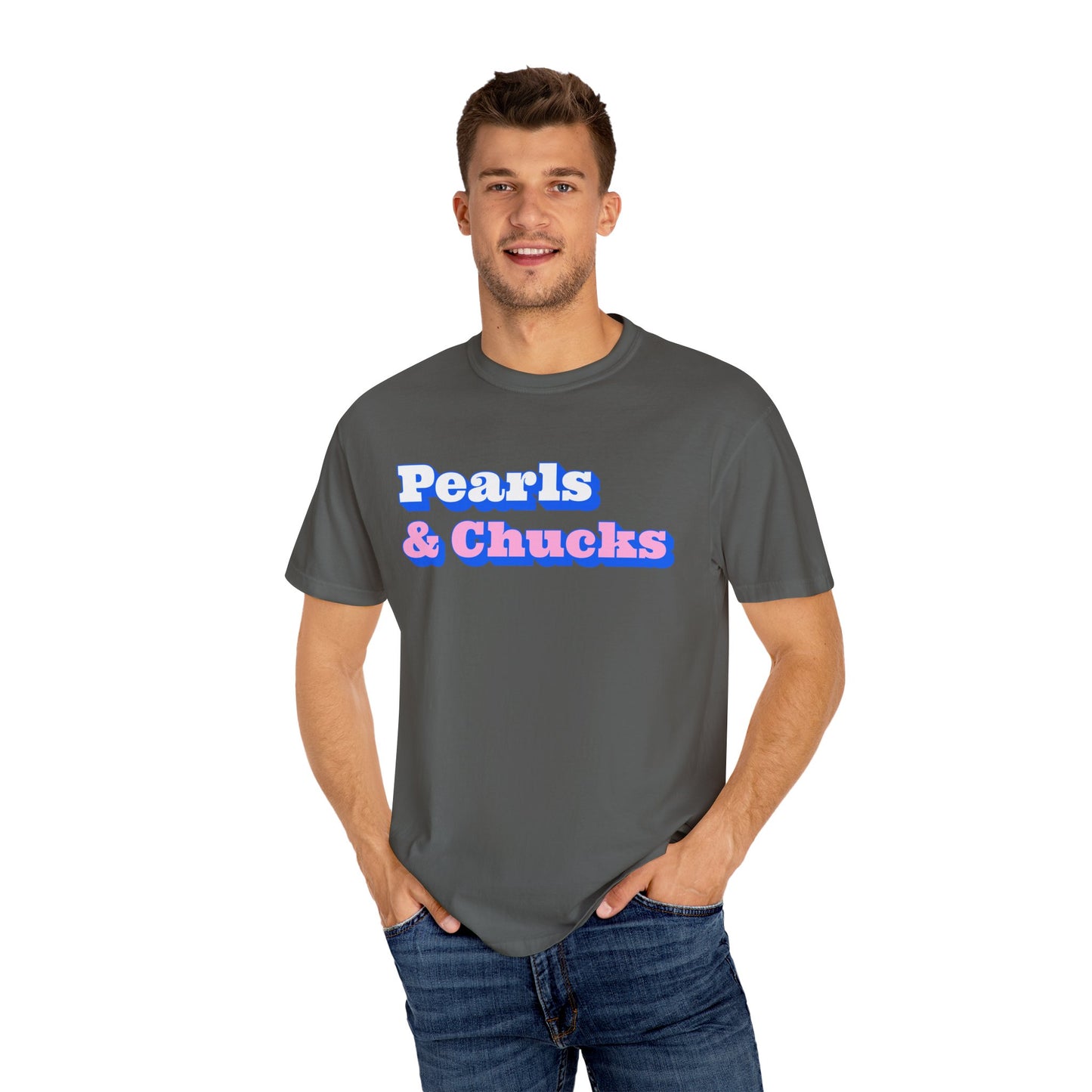 Pearls & Chucks General (Unisex Garment-Dyed T-shirt)