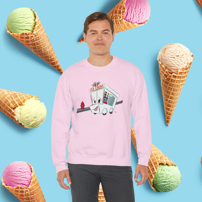 Sundae Driver | Unisex Heavy Blend™ Crewneck Sweatshirt - Sweatshirt | A quirky, joy-filled design from Have Fun Spread Joy.