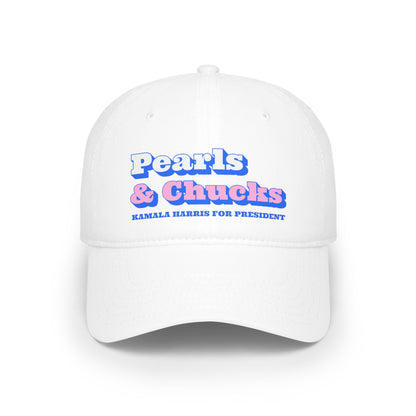 Pearls & Chucks Low Profile Baseball Cap - Hats | A quirky, joy-filled design from Have Fun Spread Joy.