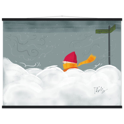 Wintry Walk | Premium Matte Paper Poster with Hanger - Art | A quirky, joy-filled design from Have Fun Spread Joy.