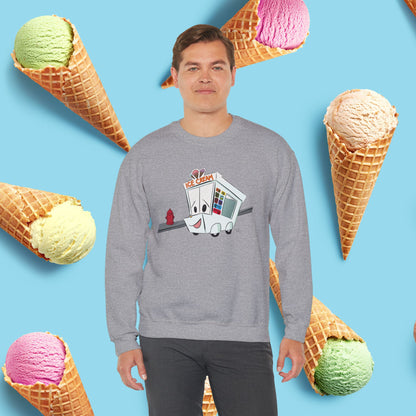 Sundae Driver | Unisex Heavy Blend™ Crewneck Sweatshirt - Sweatshirt | A quirky, joy-filled design from Have Fun Spread Joy.