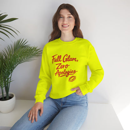 Full Glam, Zero Apologies | Unisex Graphic Crewneck Sweatshirt