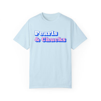 Pearls & Chucks General (Unisex Garment-Dyed T-shirt) - T-Shirt | A quirky, joy-filled design from Have Fun Spread Joy.