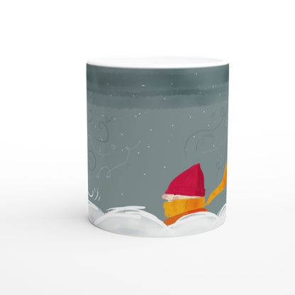 Wintry Walk | White 11oz Ceramic Mug - Mug | A quirky, joy-filled design from Have Fun Spread Joy.