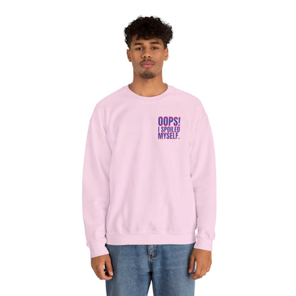 Embroidered Crewneck Sweatshirt - Oops! I spoiled myself. - Sweatshirt | A quirky, joy-filled design from Have Fun Spread Joy.