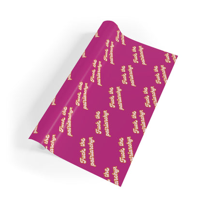 Fuck the Patriarchy | Gift Wrapping Paper Rolls, 1pc - Home Decor | A quirky, joy-filled design from Have Fun Spread Joy.