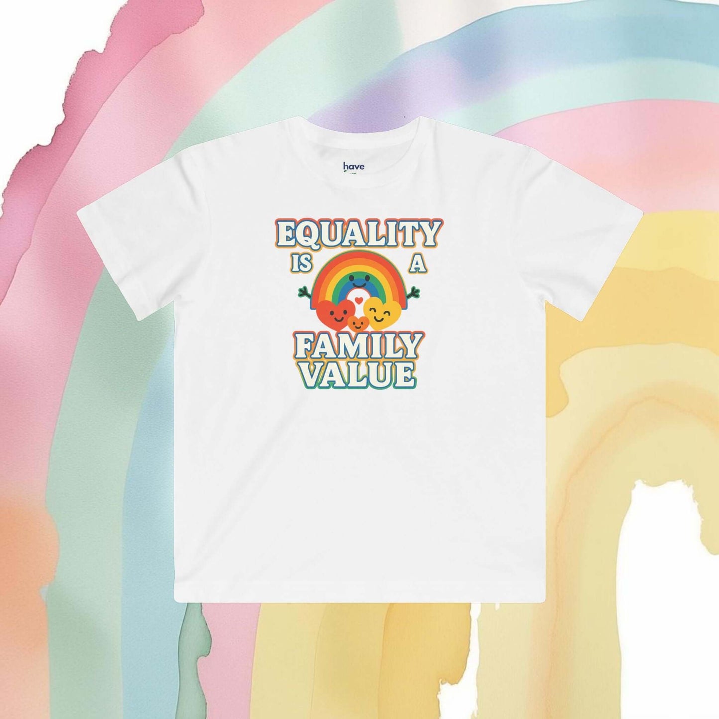 Equality Is a Family Value – Kids' Retro Rainbow Pride T-Shirt - Kids clothes | A quirky, joy-filled design from Have Fun Spread Joy.