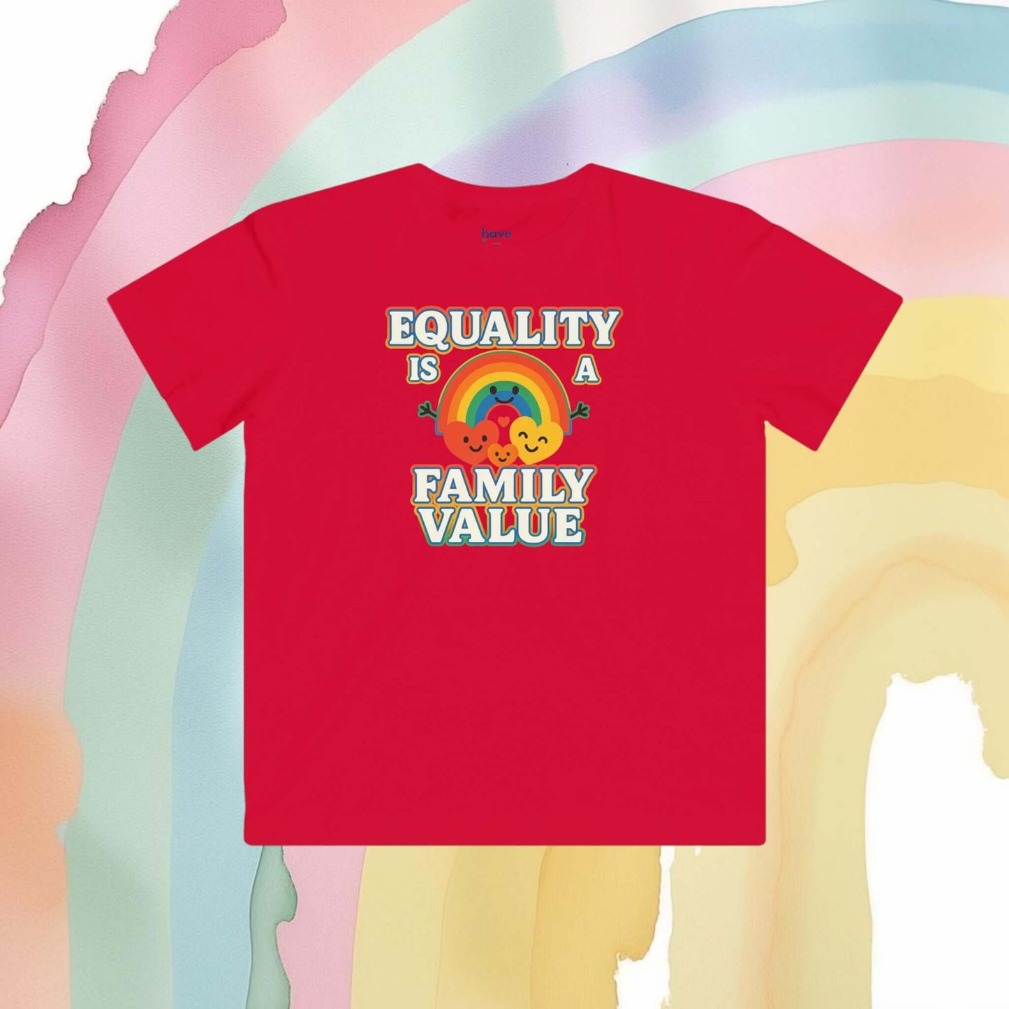 Equality Is a Family Value – Kids' Retro Rainbow Pride T-Shirt - Kids clothes | A quirky, joy-filled design from Have Fun Spread Joy.