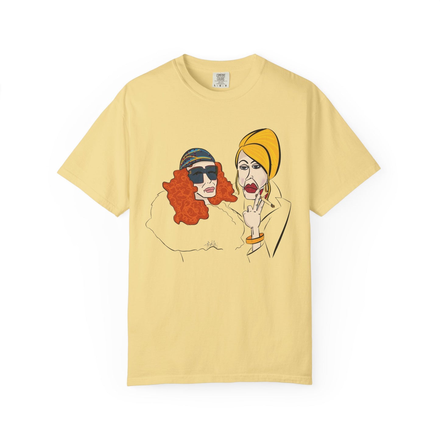 An Absolutely Fabulous Illustrated | Unisex Garment-Dyed T-shirt - T-Shirt | A quirky, joy-filled design from Have Fun Spread Joy.