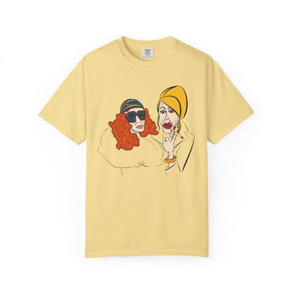 An Absolutely Fabulous Illustrated | Unisex Garment-Dyed T-shirt - T-Shirt | A quirky, joy-filled design from Have Fun Spread Joy.