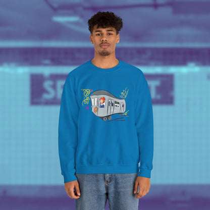 Your Magical Commute | Unisex Heavy Blend™ Crewneck Sweatshirt - Sweatshirt | A quirky, joy-filled design from Have Fun Spread Joy.