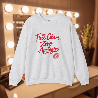 Full Glam, Zero Apologies | Unisex Graphic Crewneck Sweatshirt