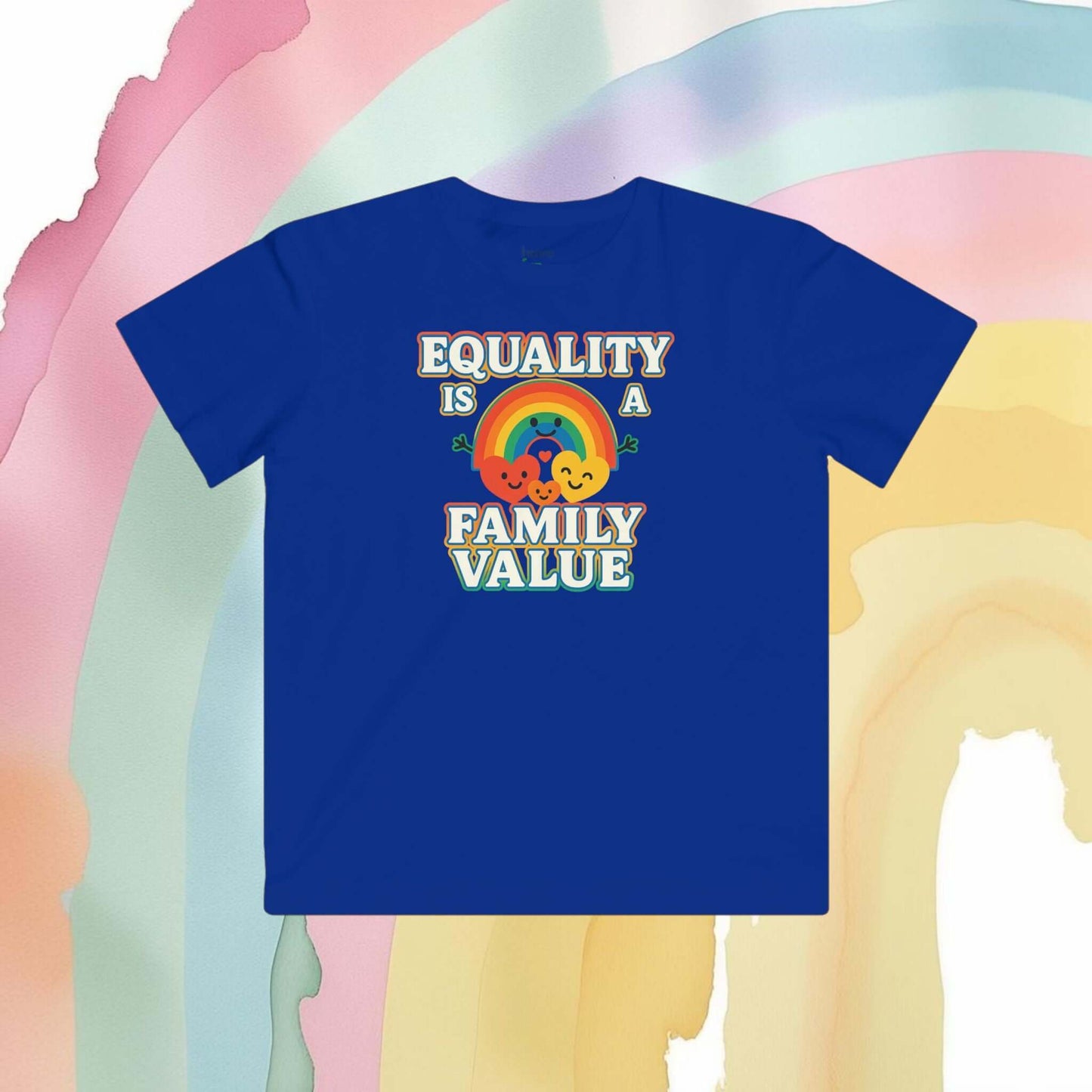 Equality Is a Family Value – Kids' Retro Rainbow Pride T-Shirt - Kids clothes | A quirky, joy-filled design from Have Fun Spread Joy.