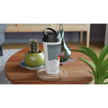 Wintry Walk | White 15oz Stainless Steel Travel Mug - Mug | A quirky, joy-filled design from Have Fun Spread Joy.