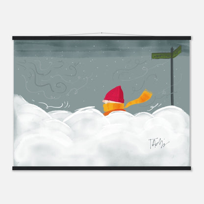 Wintry Walk | Premium Matte Paper Poster with Hanger - Art | A quirky, joy-filled design from Have Fun Spread Joy.